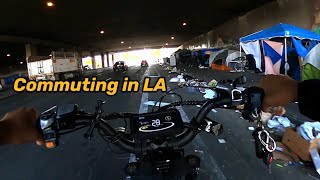 Commuting in LA on 1000w 44ah 48v Ebike Pov + Commentary  #2