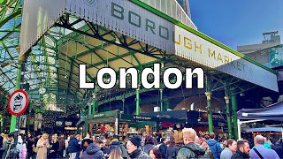 London Borough Market 2023 | London Street Food Market 2023 | London Winter Walk 2023 |London 4k HDR