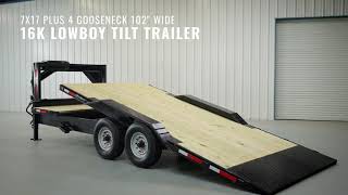 16k LB GVWR Gooseneck Lowboy Tilt Trailer