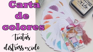 ▶️CARTA DE COLORES para Tintas Distress Oxide ,MUY FACIL/Sello colección OHANA de Alúa Cid