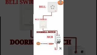 Doorbll switch wiring connection diagram #shorts #wiring #electrical #electricalvideos #tips