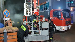 Pożar przy ulicy Bohaterów Warszawy w Busku-Zdroju