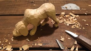 Woodcarving of a Coonhound Dog (Part 1)