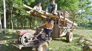 Shipper girl. Large shipping order. Transporting wood from the forest - Gia Bảo