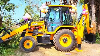 Finally New JCB 3dx Eco Xpert 2024 Model Machine Going to Temple For Worship JCB Road Running Price