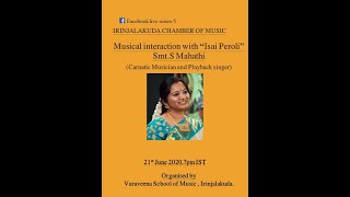 Varaveena Fb live series-5 Musical interaction with Smt. S Mahathi varaveena