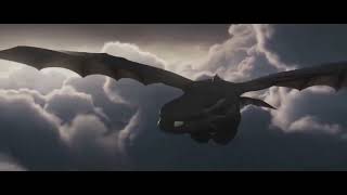 toothless flying with light fury