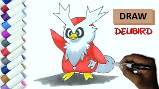 Drawing Delibird !!! How To Draw Delibird from Pokemon