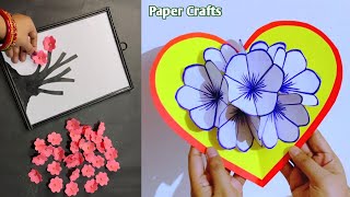 2 - 3D Paper Flowers Craft || Paper Tree || Pop Up Card || 3D Paper Craft || Paper Flowers