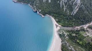 Cirali beach by drone 4K - Kemer, Antalya, Turkey - April 2023