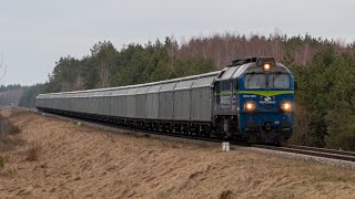 ST44-1253 z wagonami krytymi