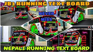 Nepali Running Text Board Mod in Jb3 For Bussid V4.1.2 😲 || Jb3 Bus Light For Bussid Update V4.1.2