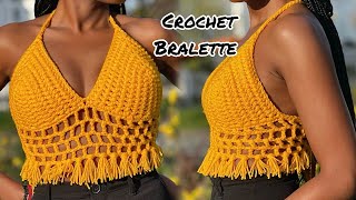 Crochet A Bralette Top With Fringe / DIY / Quick and Easy  #crochet #bralette #häkeln