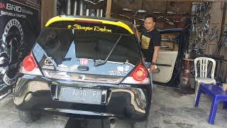 suara knalpot racing, di mobil honda brio, setelah ganti full set(5)