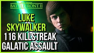 Luke Skywalker 116 Killstreak PS5 Gameplay Star Wars Battlefront 2 (Tatooine)