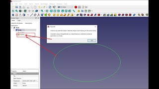 ✅ FreeCAD Error: Cannot use selected object. Select object must belong to the active body.