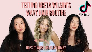 Testing Out Greta Wilson's VIRAL Wavy Hair Routine on Asian Hair