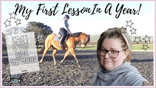 FIRST 'DRESSAGE' LESSON | First Training Session In a Year! Can I Even Still Ride? | Diary Of A Dun