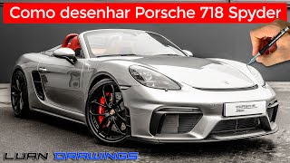 🔴 Como desenhar um Porsche 718 Spyder (Passo a passo em tempo real)