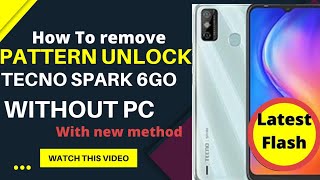 TECNO SPARK 6 GO HARD RESET | TECNO SPARK 6 GO (KE5) FACTORY RESET/PATTERN UNLOCK WITHOUT PC |