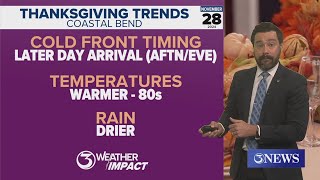 Cold front on the menu for Thanksgiving Day in Corpus Christi