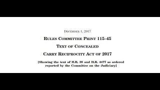 Update: Concealed Carry Reciprocity/Fix-NIC (HR38/hR4477)