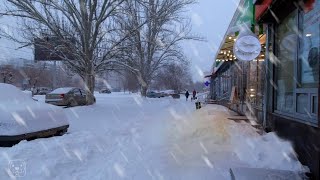 Иду по городу через снежный апокалипсис. Снежный релакс под звуки города. шум улицы