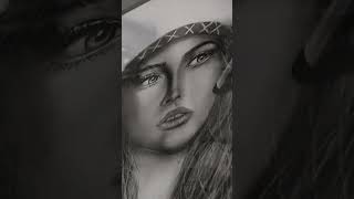 Realistic Charcoal Face Drawing #shorts #youtubeshorts #charcoaldrawing