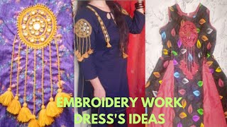 Hand made Embroidery dress ideas || lawn dress with embroidery || Embroidery designs