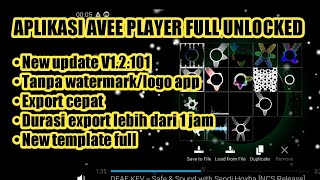 APLIKASI AVEE PLAYER FULL UNLOCKED NO WATTERMARK & FULL TEMPLATE NEW UPDATE V1.2.101