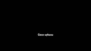 gece uykusu