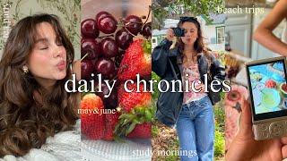 daily chronicles🦢tea party,study mornings, beach trips, farmers market