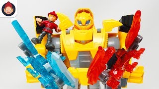 Transformers Rescue Bots Knight Watch Bumblebee Mini-Cons Wingblaze Freezer Burn Unboxing Toy Video