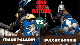 AOE2: 75 ELITE BULGARIAN KONNIKS VS 70 FRANK PALADINS. SAME GOLD COST IN TOTAL.