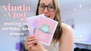 STUDIO VLOG - Packing Birthday Sale Orders, Creating Patreon Rewards & Designing New Washi Tapes