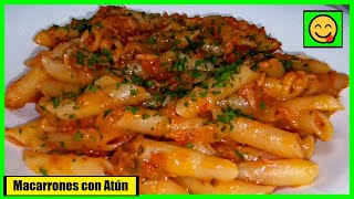 ✅ MACARRONES con Salsa de TOMATE ATÚN y PIMIENTO 🍅🍝 Receta Fácil 🤤👍