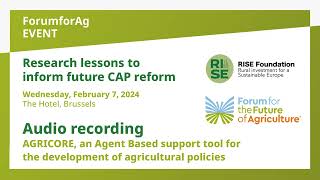 Research lessons to inform future CAP reform - AGRICORE