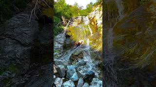 Middle of summer in Cyprus under a freezing cold waterfall. It doesn’t get any better than this.