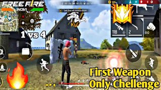 FIRST WEAPON ONLY Chellenge solo vs squad 🔥 - Garena free fire