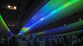 Finnair A350 Ambient Lighting "Northern Lights" (Timelapse)