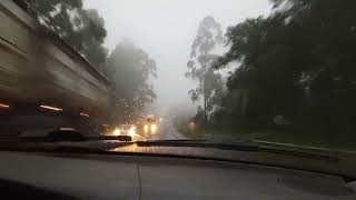 viajamos de madrugada/muita chuva e neblina,conhecemos o mar/Mostrei Tudo,chegamos SC.