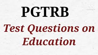 #PGTRB#TestQuestion on Education