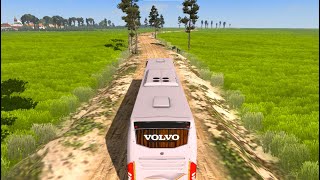 Volvo Bus Superfast Driving in Narrow Village Road