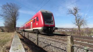 Doppelstockzug mit 111 162 bei Eutingen im Gäu (25.02.2017)