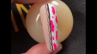 Stylish Berry Milk Cow Printed Nail Art Tutorial(Friendly for Beginner)