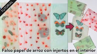 Cómo hacer FALSO PAPEL DE ARROZ CON INJERTOS en el interior 😍📜