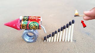 Matchstick Chain Reaction Domino Vs Diwali Crackers Amazing Experiment