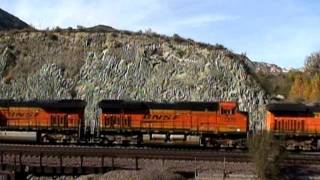 Cajon Pass 12 4 11 mostly BNSF on a calm day in the winter