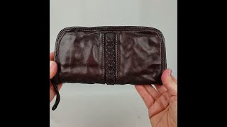 AFRODITE - Threaded Zip-Around Leather Wallet by Campomaggi