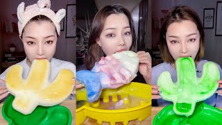 COLORED ICE EATING CRUNCHY MUKBANG SATISFYING SOUNDS - 컬러얼음 먹음 크런치 먹방 만족스러운 소리